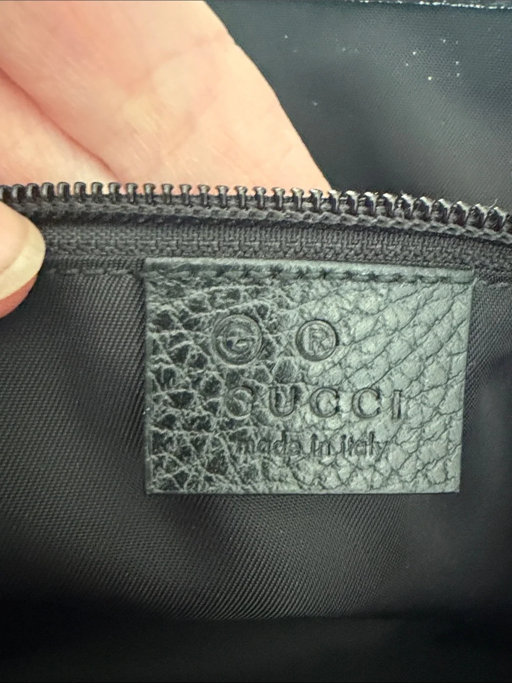 Gucci Black GG Nylon Messenger Bag with Leather Trim